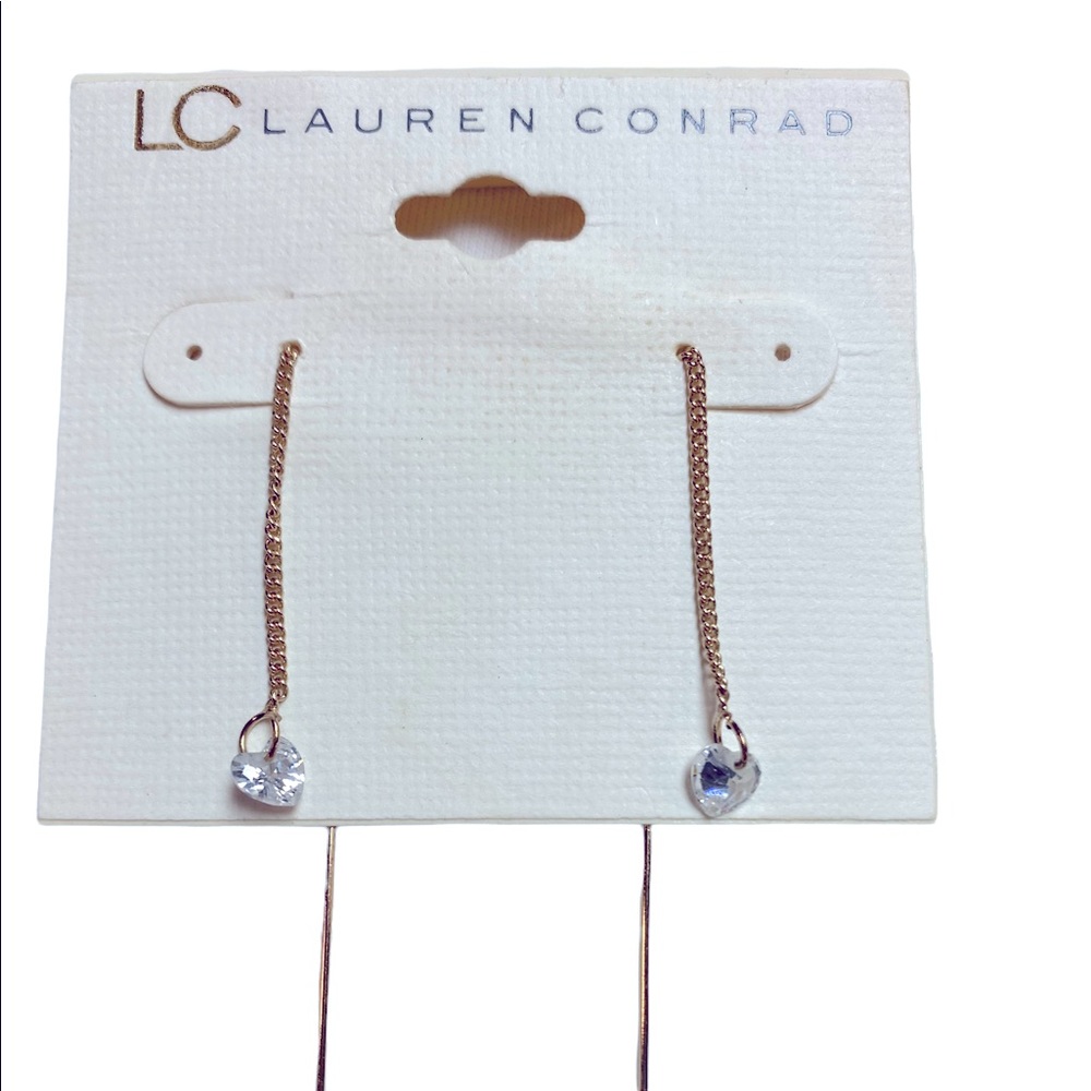 Lauren Conrad Designer Heart Threader Earrings